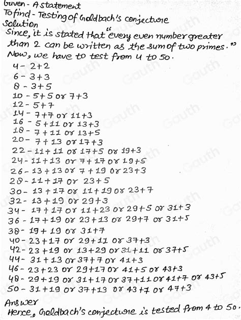 Solved Hallenge Goldbach S Conjecture States Every Even Number