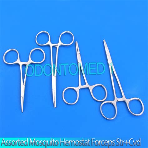 4 ASSORTED MOSQUITO HEMOSTAT FORCEPS STR CVD SURGIVAL VETERINAY