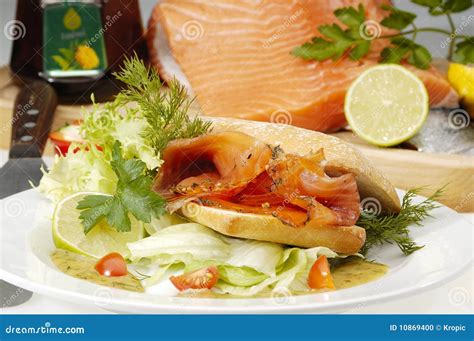 Smoked Salmon Stock Photo Image Of Lunch Canape Norwegian 10869400