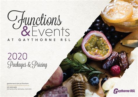 gaythorne rsl gaythorne rsl function packages  page  created