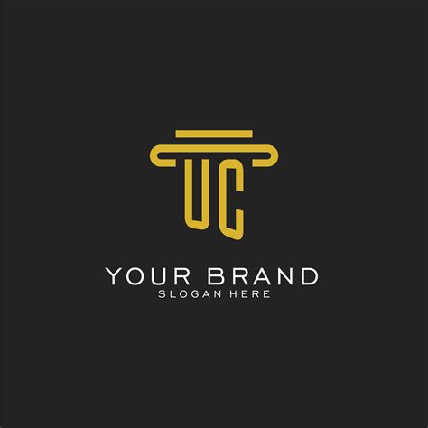 UC initial logo with simple pillar style design 15163554 Vector Art at ...