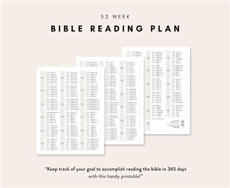 Bible Reading Plan 52 Week Bible Reading Plan 365 Days Bible Reading ...