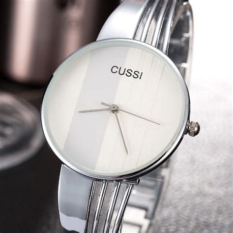 Cussi Silver Luxury Ladies Bracelet Quartz Watch Hisherwear