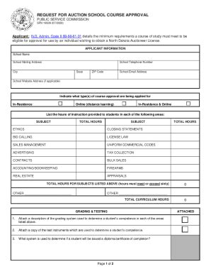 Fillable Online Fillable Online Psc Nd Auction School Request For