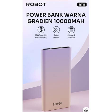 Jual Powerbank Robot Mah Rt Rt Dual Input Dan Output