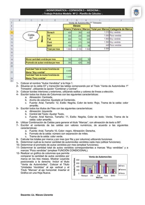 Trabajo Práctico Modelo Nº 2 bis Planilla de Cálculos PDF