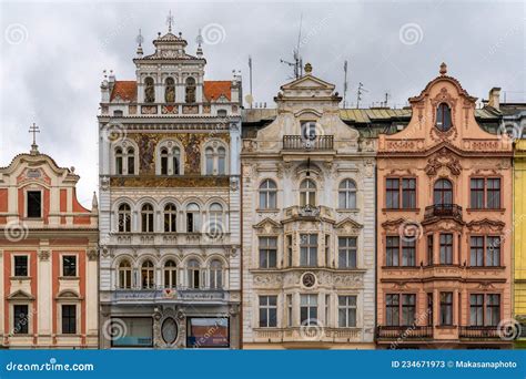 Colorful Historic Old Buildings in the Old Town City Center of Pilsen ...