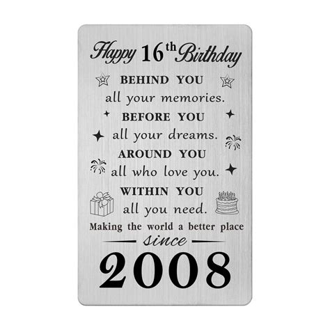 Gezxin Sweet Happy 16th Birthday Card For Girls Boys Personalized 16