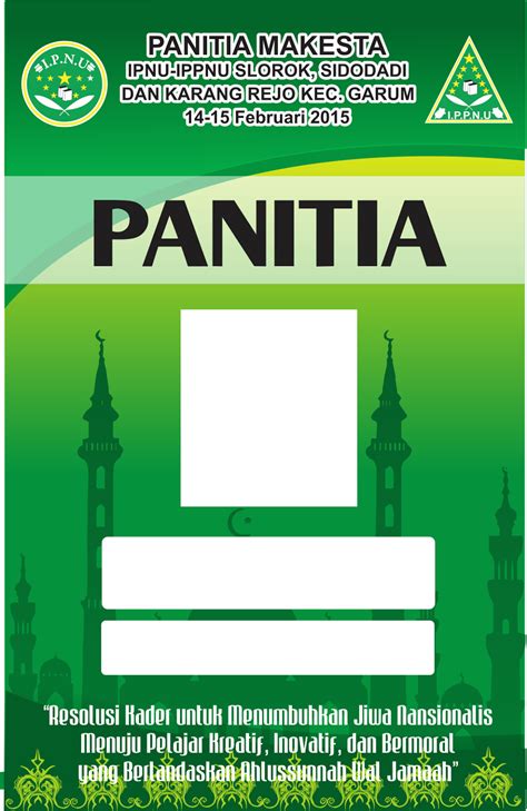 Design Id Card Panitia Dan Peserta Ippnu Makesta Blitar