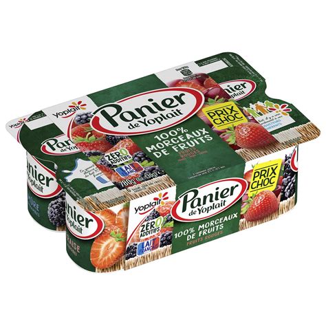 PANIER DE YOPLAIT Yaourt Aux Morceaux De Fruits Rouges 6x130g Pas Cher