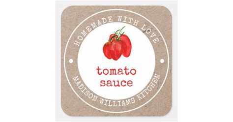 Homemade Tomato Sauce Canning Label Zazzle