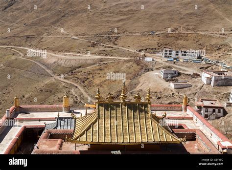 View of famous Gandan Monastery, Tibet, China Stock Photo - Alamy