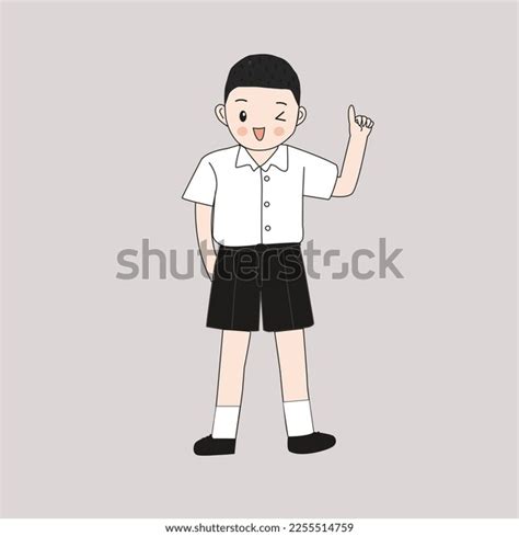 Thai Student Boy School Uniform Thailand Stock Illustration 2255514759 ...