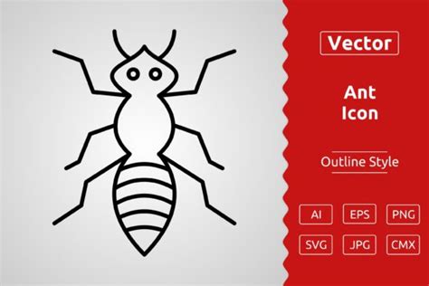 Vector Ant Outline Icon Design Graphic By Muhammad Atiq Creative Fabrica