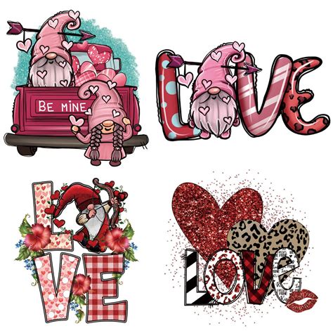 Valentine S Day Iron On Patches Cute Heart Iron On Transfers Sheets