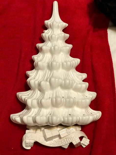 2 Piece Milk Glass Glazed Ceramic Atlantic Molds Wall Tree Etsy Wall Hanging Christmas Tree