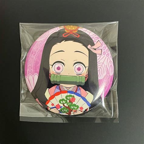 【未使用】【100スタ】新品未使用 鬼滅の刃 竈門 禰豆子 Ufotable Cafe カフェ ひなまつり 57mm 缶バッジ 2020