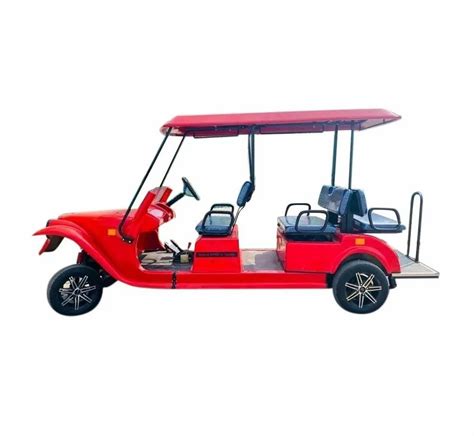 Red Eight Seater Electric Golf Cart Loading Capacity Upto 500 Kg At