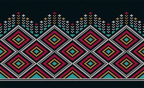 Premium Vector Knitted Ethnic Pattern Vector Cross Stitch Moroccan