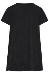 Lts Tall Women S Black Ribbed V Neck Swing Top Long Tall Sally