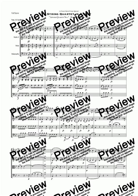 Haydn String Quartet Op No Hob Iii In B Flat Sheet Music