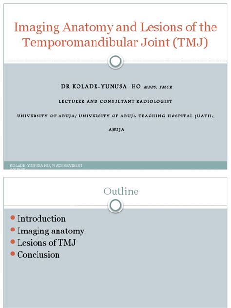 TMJ Imaging Anatomy and Lesions | PDF