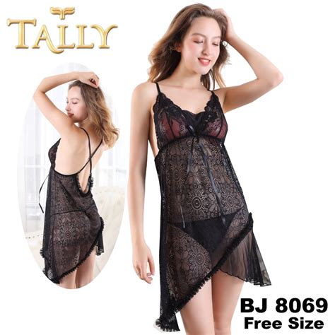 Jual TALLY BJ 8069 Lingerie Transparan Baju Tidur Premium Bahan Lace