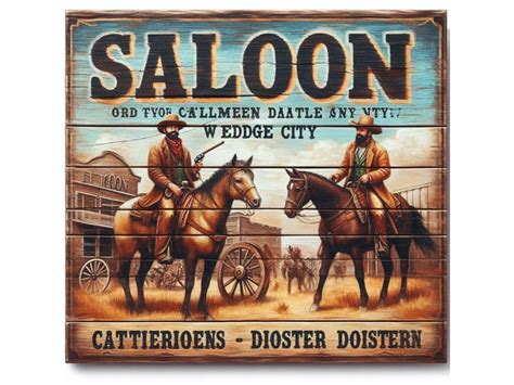 Bundle of Saloon Wooden Sign Vintage Retro Old West Cattlemen Dodge ci ...