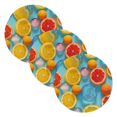 Lemons Pcs Pot Holders Trivets Kitchen Cotton Pans Hot Plate Mats