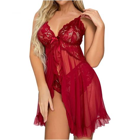 Homadles Plus Size Lingerie For Women Cutout 2 Piece Sexy Nightwear