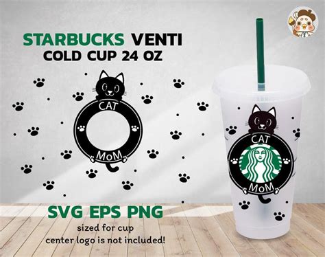 Cat Mom Starbucks Wrap Svg Cat Mama Starbucks Svg Cute Gift Etsy Mama