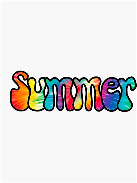 Summer In Groovy 60s Tie Dye Font Sticker For Sale By