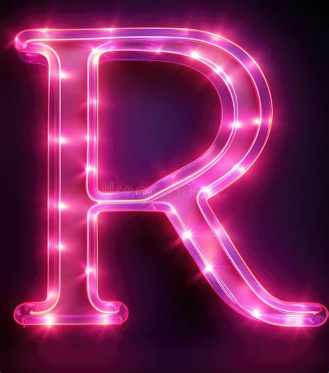 A Glowing Pink Letter R on a Black Background, AI Stock Illustration ...