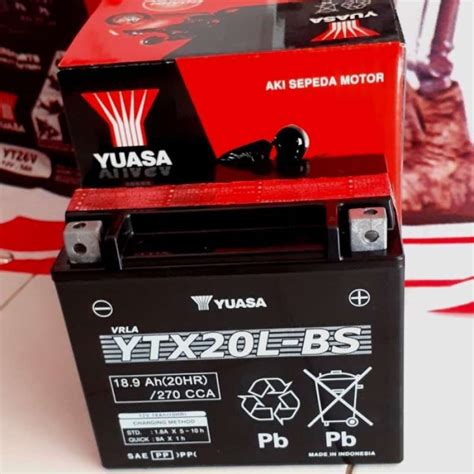 Promo Aki Accu Motor Kawasaki KZ 1000 Original YUASA YTX20L BS Aki