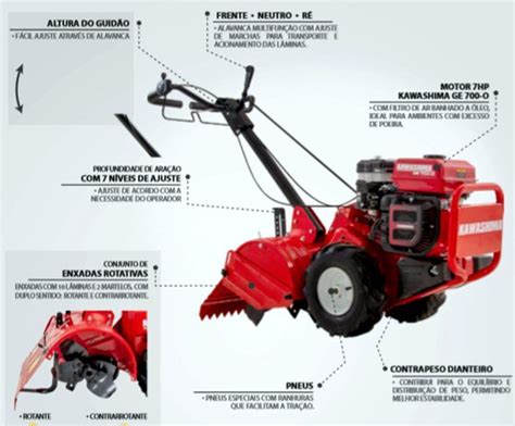 MOTOCULTIVADOR KAWASHIMA MRG 745 GASOLINA 7 HP ENXADA DUPLO