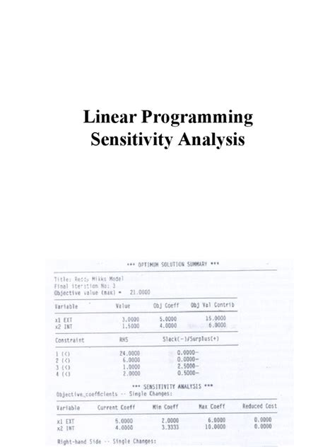 Sensitivity Analysis | PDF | Mathematical Optimization | Profit (Economics)