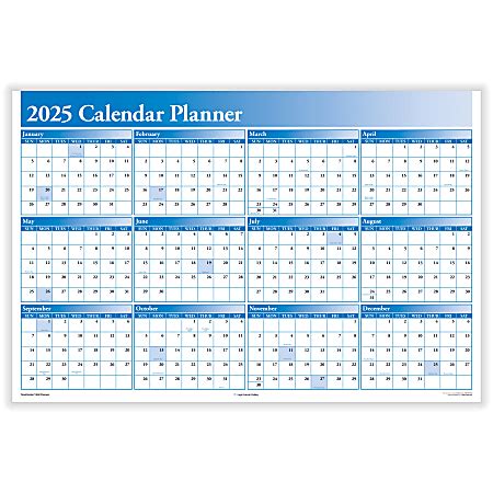 ComplyRight 2025 Calendar Planner 36 x 24 Blue - Office Depot