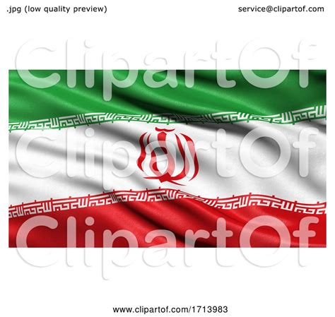 3D Illustration Of The Flag Of Iran Waving In The Wind By