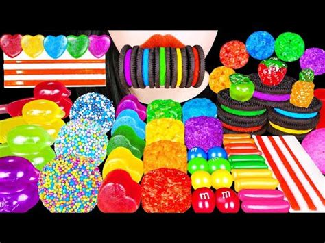 ASMR RAINBOW DESSERTS KOHAKUTO TIKTOK JELLY OREO SNACK FRUITS GUMMY