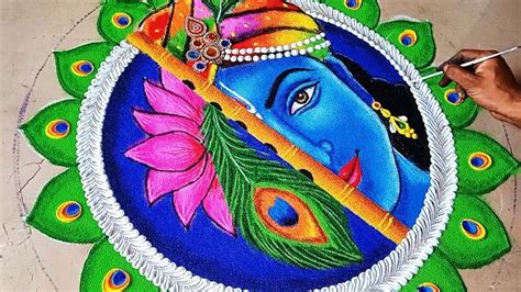 Diwali special Shree Krishna beautiful rangoli. Diwali rangoli 2022 ...