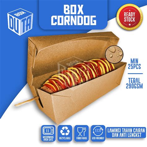 Jual Box Corn Dog Kotak Corndog Dus Kemasan Sosis Bakar Shopee