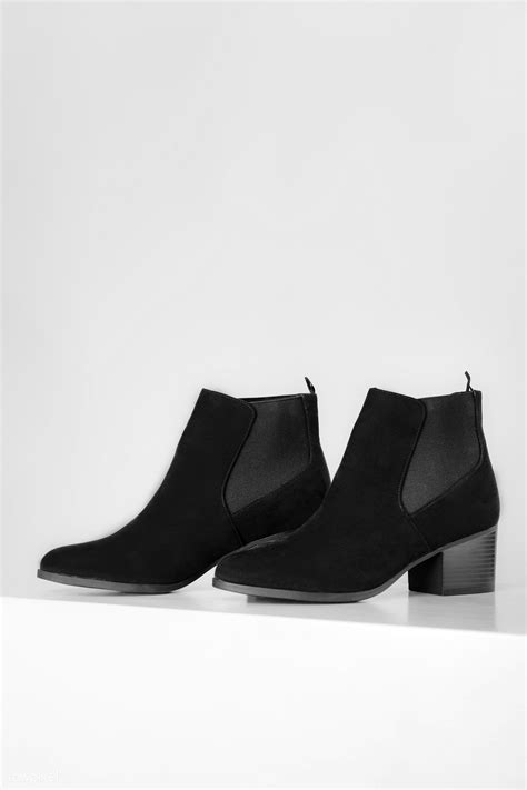 Black Ankle Boots On A White Background Premium Image By