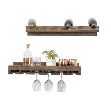 Trent Austin Design® Berlyn Solid Wood Wall Mounted Wine Bottle And Glass Rack And Reviews Wayfair