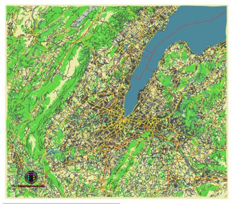 Geneve Switzerland Editable Vector Map Svg Free