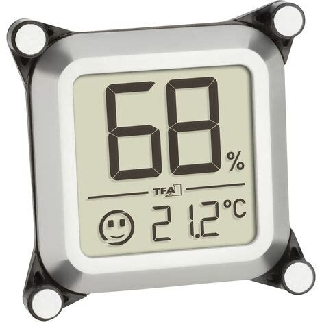 TFA Dostmann Humidore Thermo Hygrometer Silber