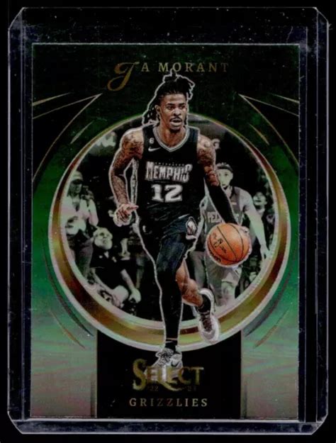 2022 23 PANINI SELECT certifié Ja Morant vert Prizm 8 grizzlis de