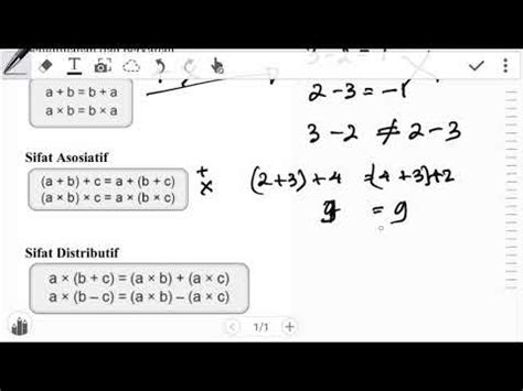 Sifat Operasi Hitung Komutatif Asosiatif Distributif Matematika Kelas