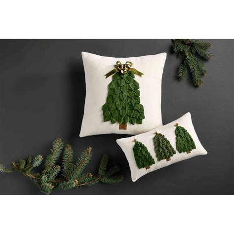 Square Velvet Ribbon Tree Pillow Mud Pie