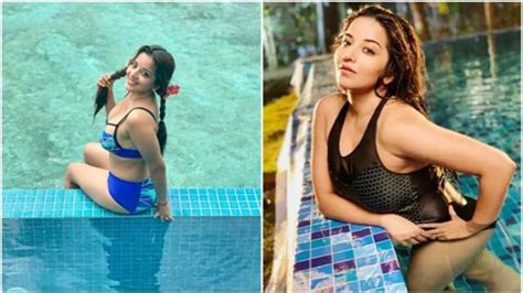 Bhojpuri Actresses Swimming Pool Bikini Pictures Monalisa Rani