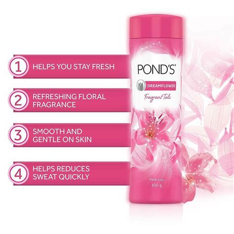 Ponds Dreamflower Fragrant Talcum Powder Pink Lily 400gm Talcum